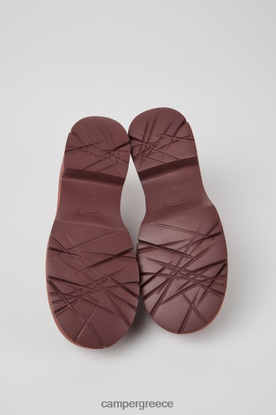 Burgundy ExclusiveMilah Burgundy Leather Loafers For Women Camper XTDPX90