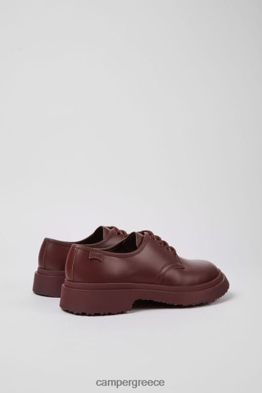 Burgundy Walden Burgundy Leather Lace-Up Shoes For WomenNew Arrivals Camper XTDPX131