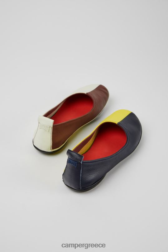 Multicolored Twins Multicolored Leather Shoes For Women New Arrivals Camper XTDPX124