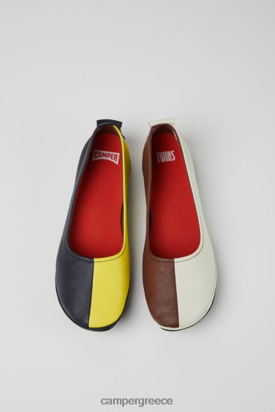 Multicolored Twins Multicolored Leather Shoes For Women New Arrivals Camper XTDPX124