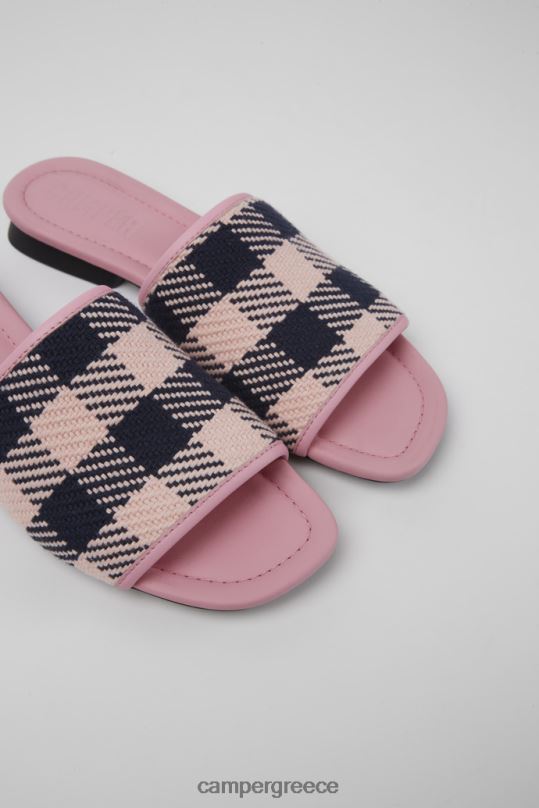Pink Casi Myra Pink And Black Recycled Cotton Sandals For Women New Arrivals Camper XTDPX44