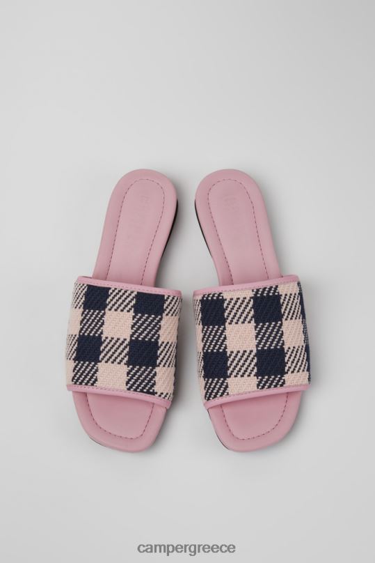Pink Casi Myra Pink And Black Recycled Cotton Sandals For Women New Arrivals Camper XTDPX44