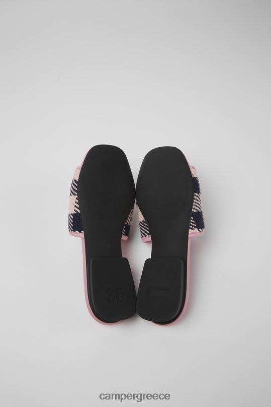 Pink Casi Myra Pink And Black Recycled Cotton Sandals For Women New Arrivals Camper XTDPX44