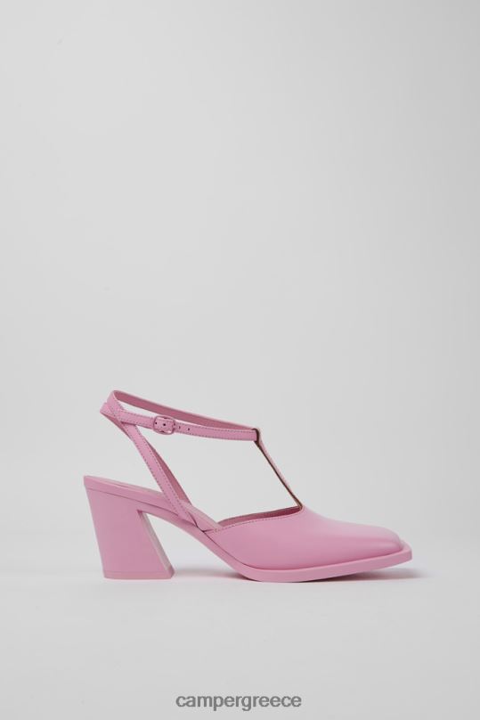 Pink ExclusiveKarole Pink Leather T-Bar Shoes For Women Camper XTDPX76