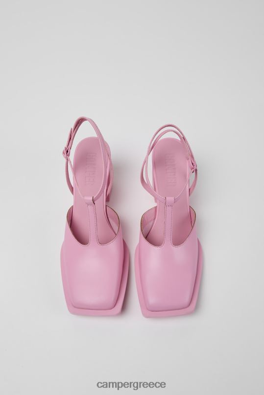Pink ExclusiveKarole Pink Leather T-Bar Shoes For Women Camper XTDPX76