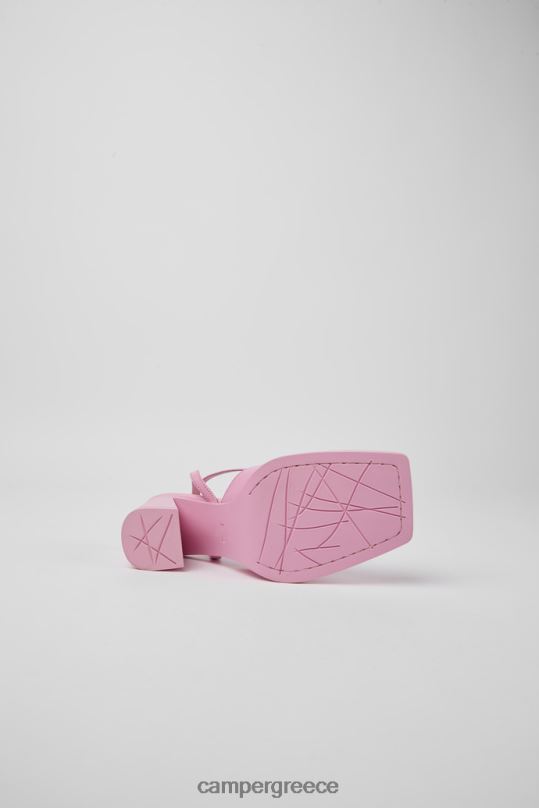 Pink ExclusiveKarole Pink Leather T-Bar Shoes For Women Camper XTDPX76