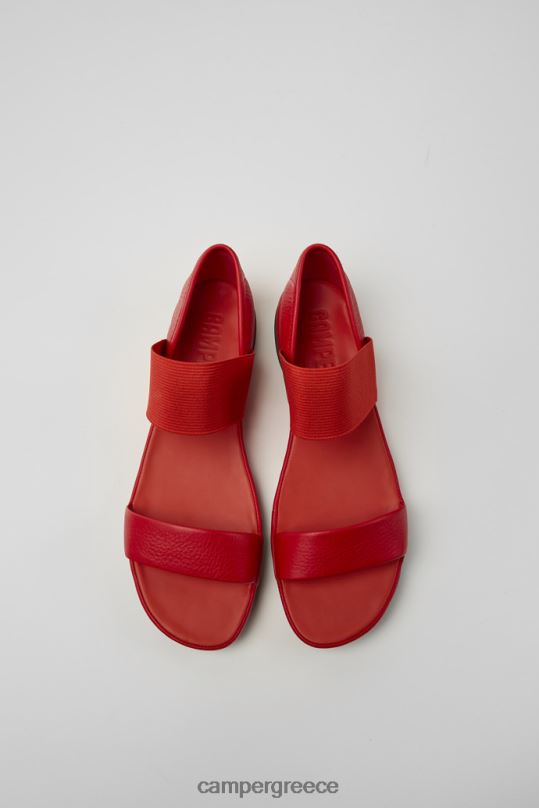 Red Right Red Leather Sandals For Women Exclusive Camper XTDPX103