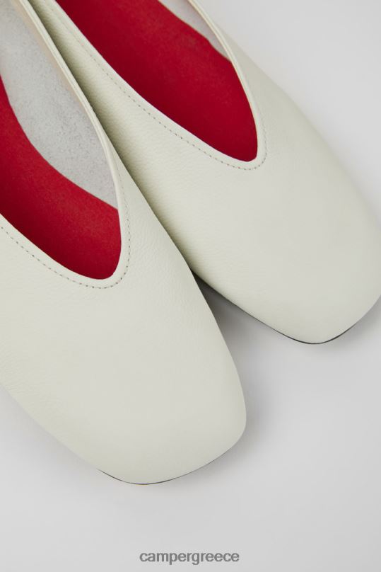 White Casi Myra White And Yellow Leather Ballerina Flats For WomenNew Arrivals Camper XTDPX38