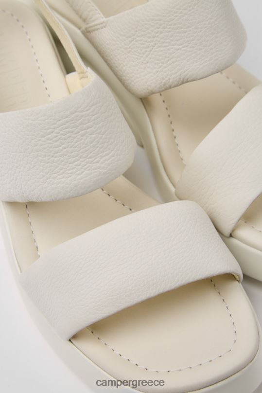 White Kaah White Leather Sandals For Women Exclusive Camper XTDPX67