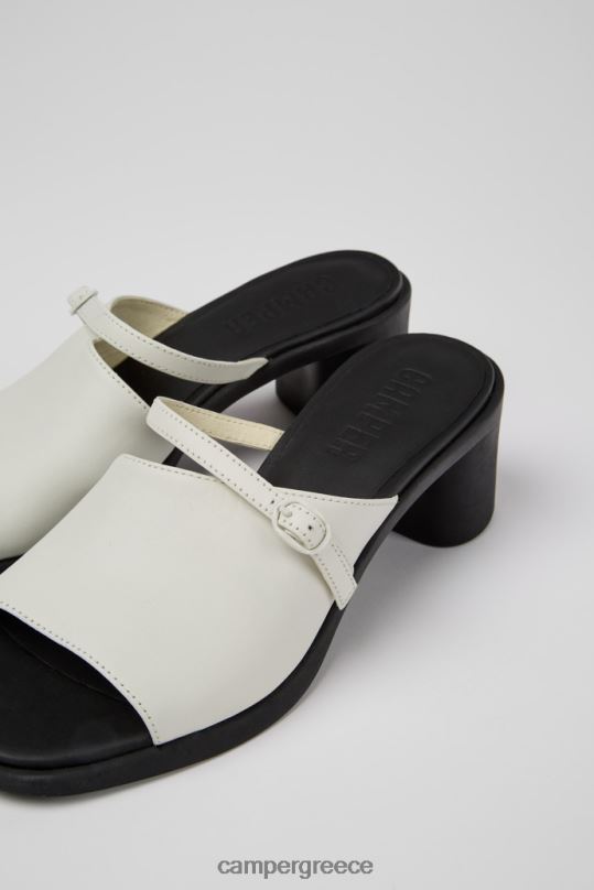 White Meda White And Black Leather Sandals For Women New Arrivals Camper XTDPX82