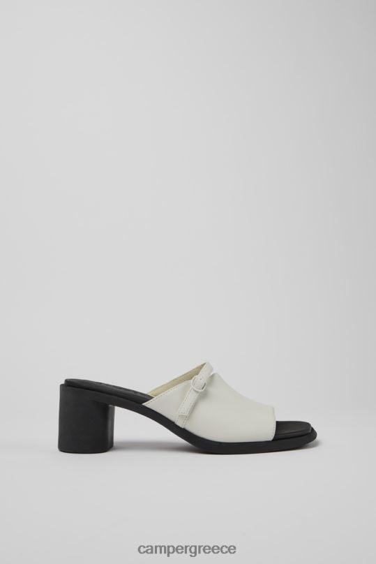 White Meda White And Black Leather Sandals For Women New Arrivals Camper XTDPX82