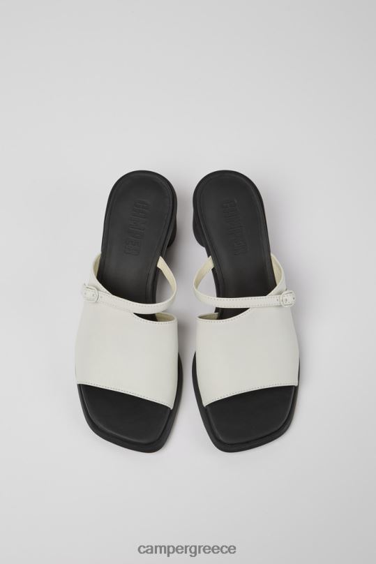 White Meda White And Black Leather Sandals For Women New Arrivals Camper XTDPX82