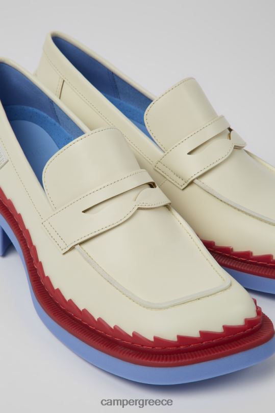White Taylor White And Red Leather Loafers For WomenNew Arrivals Camper XTDPX126