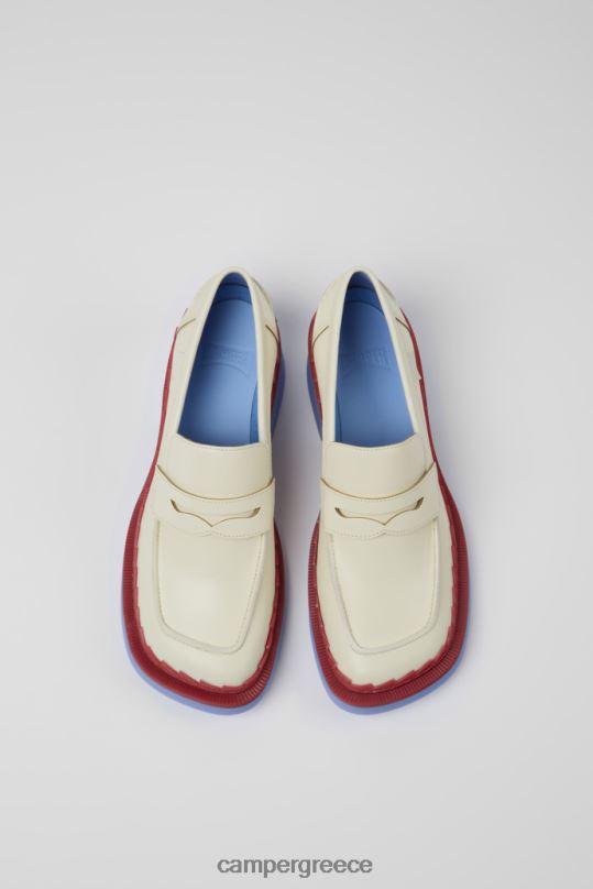 White Taylor White And Red Leather Loafers For WomenNew Arrivals Camper XTDPX126
