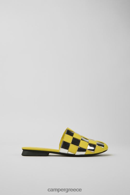 Yellow Design Casi Myra Yellow And Silver Shoes For Women Camper XTDPX46
