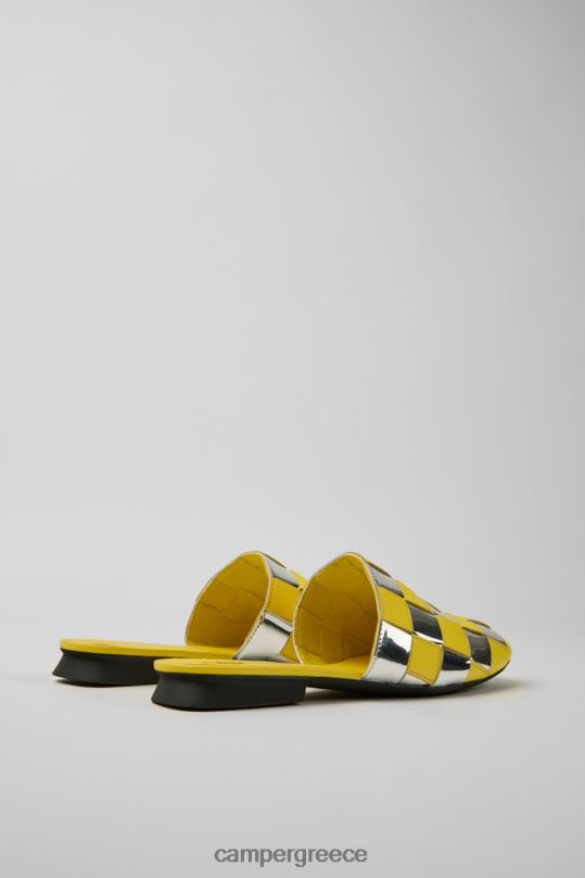 Yellow Design Casi Myra Yellow And Silver Shoes For Women Camper XTDPX46