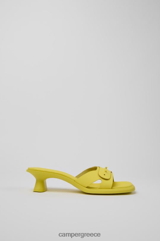 Yellow Dina Yellow Leather Sandals For Women New Arrivals Camper XTDPX59