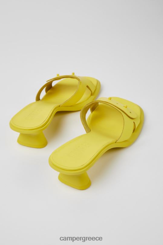 Yellow Dina Yellow Leather Sandals For Women New Arrivals Camper XTDPX59