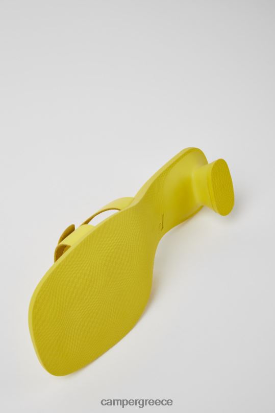 Yellow Dina Yellow Leather Sandals For Women New Arrivals Camper XTDPX59
