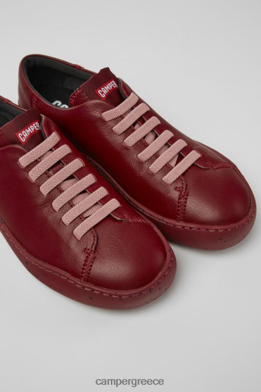 Burgundy ExclusivePeu Touring Burgundy Leather Sneakers For Women Camper XTDPX159