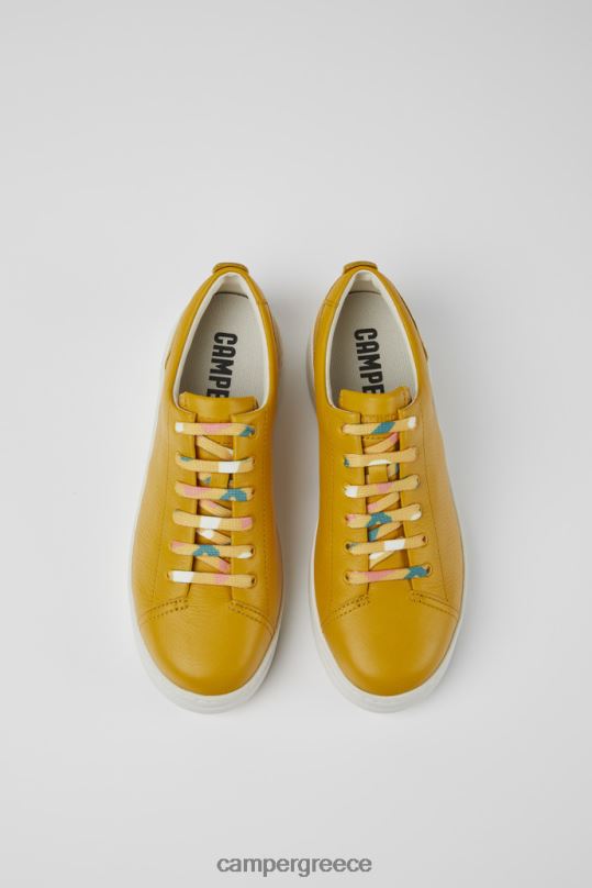 Yellow Runner Up Yellow Leather Sneakers For WomenNew Arrivals Camper XTDPX176